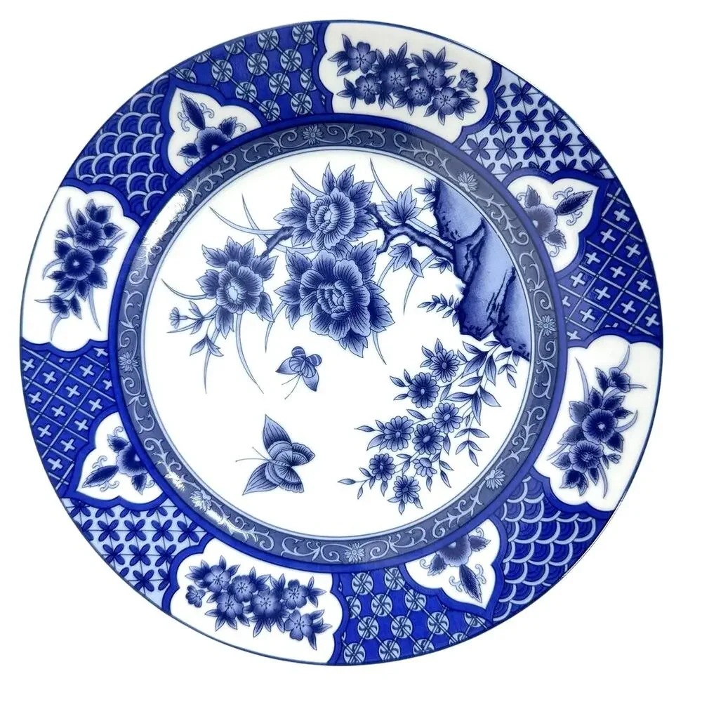 Imari Blossom China Retired Blue White Floral Butterfly 5-PC Place Setting-Rare!